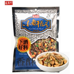 台湾进口特产食品盛香珍小鱼干花生80g香酥脆麻辣休闲零食小包...
