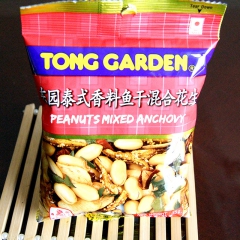 进口零食 东园泰式香料鱼干混合花生35g*120包 小包装食...