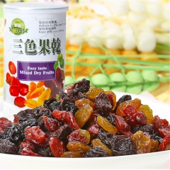 台湾即品三色果干进口零食蔓越莓干黄金葡萄干212g铁罐装食品...