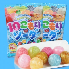 日本进口零食 理本水果汽水味糖果 10口味什锦果汁糖120g...