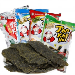 泰国进口休闲食品小老板海苔炸紫菜原味辣味海鲜袋装32g零食批...