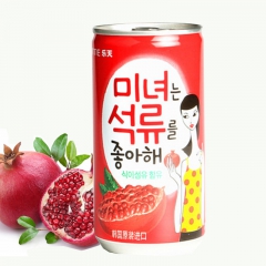 韩国进口饮料 LOTTE乐天美女石榴汁180ml 果汁易拉罐...