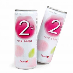乐天2%桃汁饮料240ml 韩国进口食品饮料 水蜜桃果汁/果...