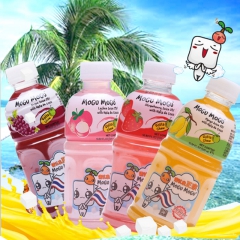 泰国 摩咕(磨谷磨谷)椰肉果味饮料 恩乐 24瓶/箱 2月日...