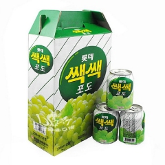 韩国进口 乐天粒粒葡萄果肉果汁238ml*12新浓缩饮料 整...