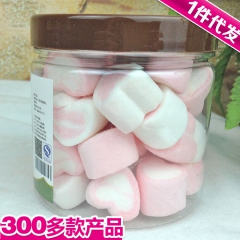 心形棉花糖罐装办公室零食爱心糖果创意软糖心型造型棉花糖100...