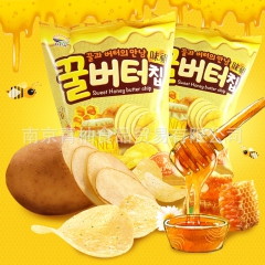 韩国进口零食品 全韩疯抢土豪薯片 九日蜂蜜黄油薯片60g