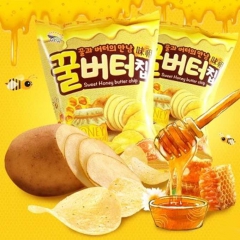 韩国进口薯片批发 九日牌蜂蜜黄油薯片60g 整箱20包 膨化...