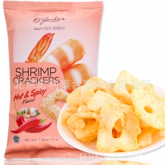 印尼进口 Ogarlos 奥嘉莱鲜虾片 火辣味30g 膨化零...