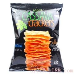 印尼进口薯片/进口食品 MAXI梅西木薯片脆片 原味50g ...
