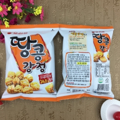 韩国原装进口膨化零食 好丽友花生味爆米花 80g袋装食品12...