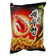 韩国进口食品批发 膨化食品 农心辣味虾条 90g/袋