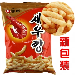韩国进口儿童休闲食品批发 膨化农心原味虾条 90g 辣味虾条...