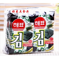 韩国进口零食 韩国海飘 海牌海苔（2g*10袋）一包价整箱4...