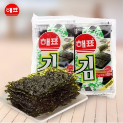 韩国进口休闲零食 海飘海牌海苔原味20g/包10连包 即食水...