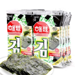 韩国原装进口海牌海苔海飘紫菜10小包装香脆即食海苔20g零食...