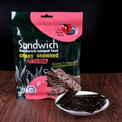 批发马来西亚进口巨鲸牌杏仁夹心海苔脆20g紫菜儿童即食零食香...