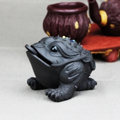 茶宠 紫砂茶宠  陶瓷 紫砂工艺品摆件招财辟邪高背 金蟾 摆...