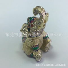 【厂家直销】工艺礼品 家居摆件 办公室工艺摆件 招财合金金蟾