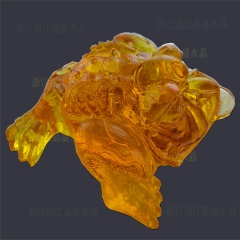 豪华大气黄水晶风水摆件  开业纪念品 天然黄水晶仿真金蟾