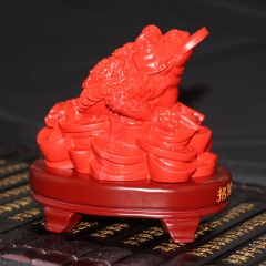 尚缘 厂家供应 天然朱砂红招财金蟾 风水吉祥摆件 佛教工艺品...