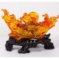 树脂仿琉璃八骏雄风家居礼品摆件,厂家直销爆款貔貅金蟾