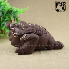 批发宜兴紫砂茶宠 手工精品 紫砂雕塑摆件 紫砂描金金蟾 茶具...