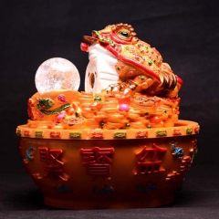 聚艺坊家居饰品/树脂工艺品/流水招财风水加湿器水景摆件招财金...