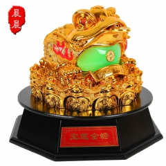 招财金蟾摆件  树脂工艺品招财宝莲金蟾   聚财风水家居摆件