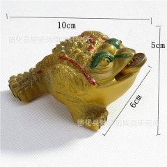 厂家直销树脂茶宠工艺品摆件创意树脂礼品饰品批发变色三足小金蟾