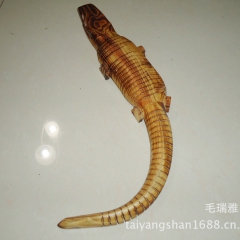 玩具鳄鱼 木制玩具鳄鱼 关节能动木头鳄鱼 儿童工艺玩具 木质...