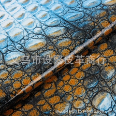 厂家供应高档鳄鱼纹PU革精美箱包革 鳄鱼纹pu 水晶鳄鱼