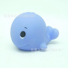 厂家定制新款挤压海豚洗澡玩具 搪胶公仔 搪胶喷水娃娃鱼