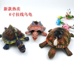 大号6寸拉线乌龟 塑料弹簧拉线 龙头龟 鳄鱼龟 地摊拉线玩具...