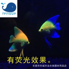 水族鱼缸用品装饰 硅胶水母 酒店荧光造景 仿真神仙鱼