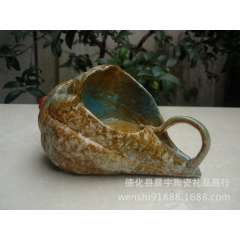 厂家直销创意混批陶瓷动物工艺品 田螺 鸟屋喂鸟器花园摆设A4...