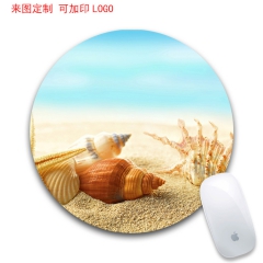 旅游区货源电脑定制创意 天然橡胶 圆形鼠标垫 隔热垫   田...