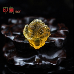 印象珠宝 天然波罗的海 琥珀蜜蜡 大白菜招财 冰透吊坠男女通...