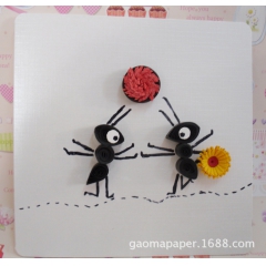 厂家直销衍纸贺卡 DIY手工立体卡片 quilling ca...