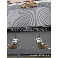 河南KTV样板房大门口不锈钢蚂蚁 金属蚂蚁摆件