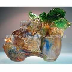 供应财运亨通 招财如意 纳财聚福 琉璃大白菜  招财进宝