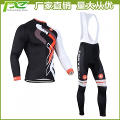 蝎子 骑行服套装男女 秋冬季抓绒长袖自行车服 骑行裤长裤装备