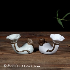 泥趣 创意精品 汝窑茶宠 陶瓷工艺品 蟾蜍 家居小摆件XXM...