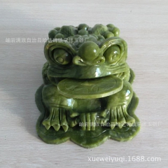 批发玉蟾蜍 纯天然玉石金蟾摆件 家居办公室风水摆件 玉工艺品