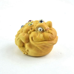 黄杨木七星蟾 手把玩件 招财镇宅 招财金蟾 三脚蟾蜍 摆件蟾...