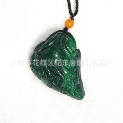 特价天然孔雀石 招财蟾蜍 金蟾吊坠 雕件 挂件