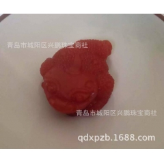 兴鹏珠宝 天然保山南红雕刻蟾蜍 招财旺夫 象征财富 服饰项链...