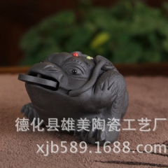 厂家直销 紫砂金蝉家居必备招财金蟾 三脚蟾蜍  新款热卖