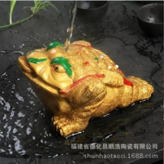 茶宠 茶玩摆件变色茶宠 变色蟾蜍 变色金蟾 三脚蟾蜍招财特价