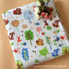 厂��直销  亚麻面料 麻布印花  小松鼠 桌布 抱枕布 窗...